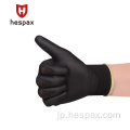Hespax Black 13G Electronic EN388 PU軽量手袋